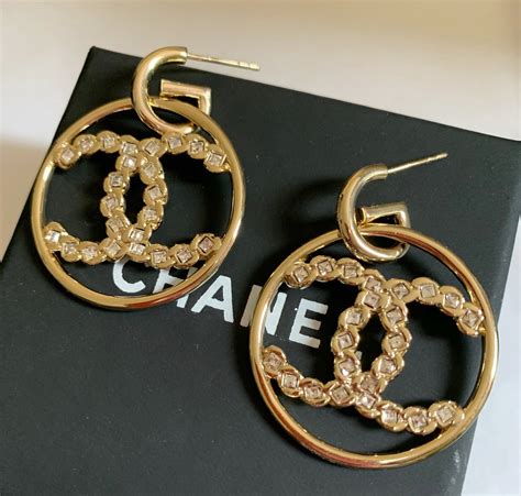 ebay chanel hoop earrings|square hoop earrings for women.